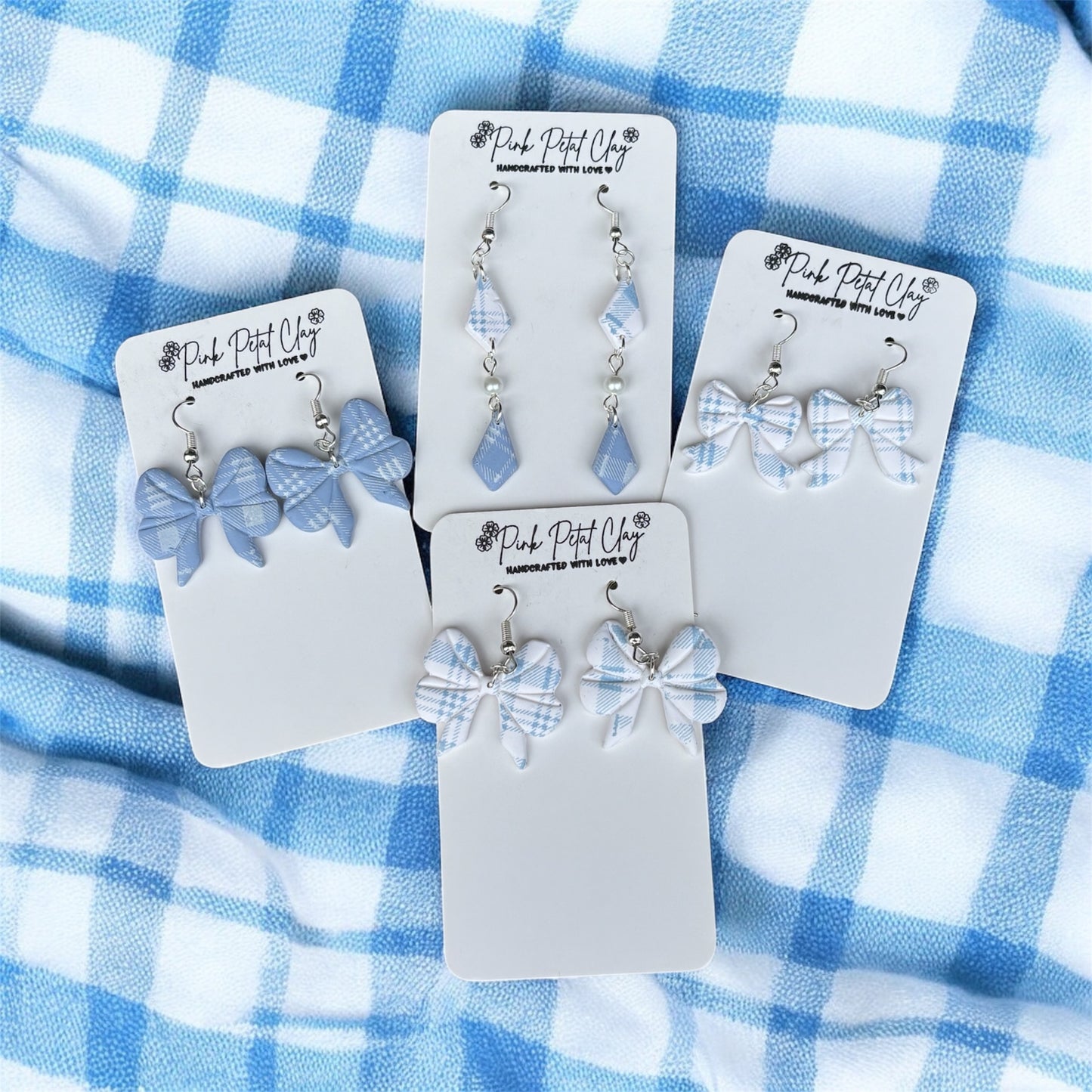 Blue Gingham Bows