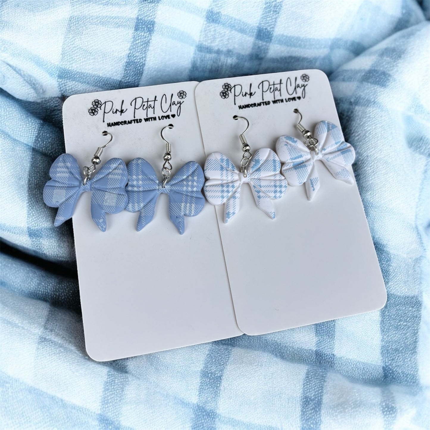 Blue Gingham Bows