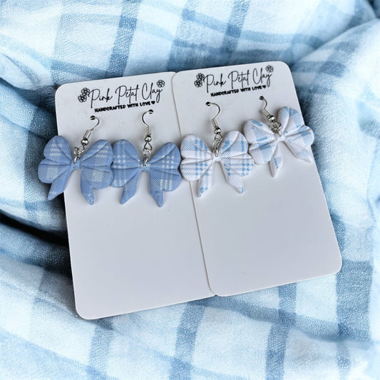 Blue Gingham Bows